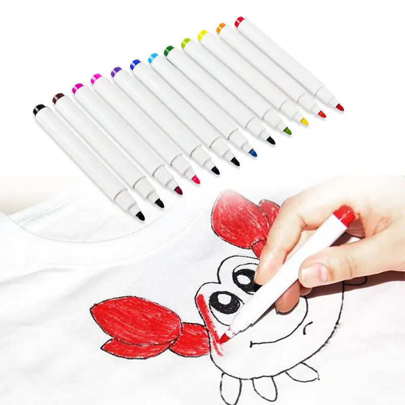 Pennarelli in tessuto lavabile all'ingrosso Set di pennarelli in tessuto da disegno fai-da-te Non tossici per bambini