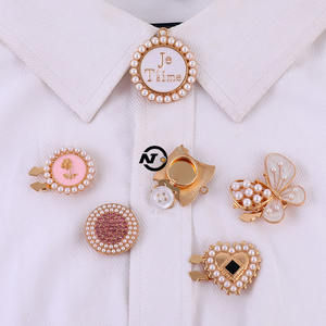 Accesorios de Ropa de Fábrica, Cubiertas de Botones de Aleación de Zinc con Patrones de Diamantes y Corazones para Gemelos y Botones de Cuello - Product Image 1