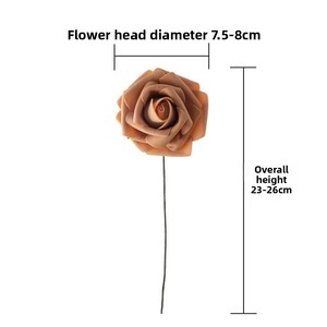 Ramo de Rosas Artificiales Realistas de 26 cm con Tallo para Decoración de Bodas, Fiestas y Hogar - Product Image 2