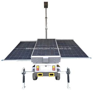 Remorque de vidéosurveillance solaire mobile 6m avec mât manuel pour chantier de construction - Product Image 6