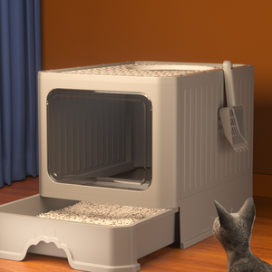 Caja <span class=keywords><strong>de</strong></span> <span class=keywords><strong>arena</strong></span> gruesa <span class=keywords><strong>para</strong></span> <span class=keywords><strong>gatos</strong></span> completamente cerrada con diseño <span class=keywords><strong>de</strong></span> cajón antiolor y antiarena <span class=keywords><strong>para</strong></span> una fácil limpieza - Product Image 4