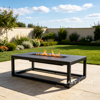 Table de foyer extérieure moderne multifonction pour patio, cour et jardin, idéale pour les repas et le maintien au chaud