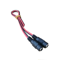 Câble d'alimentation CC personnalisé rouge et noir, connecteur femelle 2 broches, faisceau de câbles répartiteur pour alimentation de sécurité CCTV DVR LED