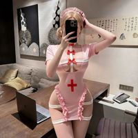 Set Lingerie Baru, Seragam Perawat Seksi, Kostum Cosplay Kontras