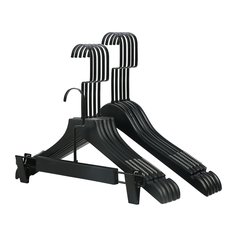 Китай, недорого, стирка, черная красивая ткань, шкаф, брюки, деревянная юбка, роскошные вешалки для одежды для магазина