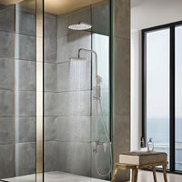 Ensemble de douche pluie en acier inoxydable 304 avec mitigeur à poignée unique et pommeau de douche carré pour salle de bain familiale et hôtel