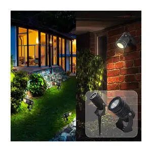 IP65太阳能花园长钉灯低压发光二极管景观照明，带交流电源，用于花园和室外地面