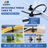 Kabel Ties Split Self Locking, Heavy Duty Dua Bagian Berulir dari Nylon untuk Pengikatan Kabel, Perkabelan Listrik