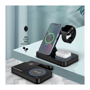 Teléfono inteligente multifunción portátil 15W carga inalámbrica rápida 4 en 1 cargador de teléfono inalámbrico plegable para teléfono reloj auricular - Product Image 1