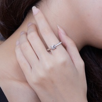 2025 nouvelle bague Moissanite cercle 0.5ct à la mode avec bagues de bijoux personnalisables S925 pour femmes mariages