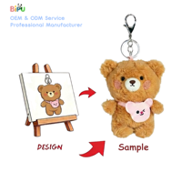 Porte-clés personnalisé BIPU en peluche canard mignon, pendentif en coton rembourré, mini porte-clés pour sac d'école, idéal pour les fêtes