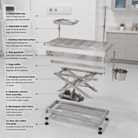 Table chirurgicale électrique pour cliniques vétérinaires : Table d'examen et de traitement pour animaux en acier inoxydable 304, Plateforme de consultation mobile