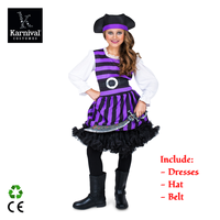 Disfraz de Pirata Morado Elegante para Mujer con Sombrero y Cinturón para Fiesta Medieval, Renacentista, Halloween, Carnaval y Cosplay