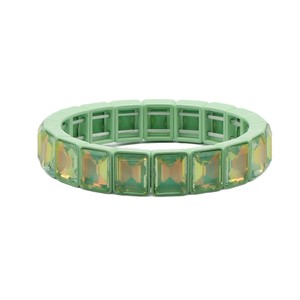 Bracciale YL in ferro smaltato con pietre naturali, con cinturino elastico e piccola cornice quadrata, bestseller transfrontaliero per coppie - Product Image 5