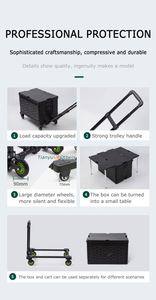 Chariot de courses Tianyu OEM T750L, portable, pliable, poignée de supermarché, pliable, en plastique, tissu PP, haute qualité, 4 roues - Product Image 3