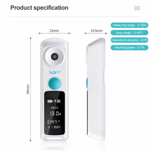 스마트 블루투스 디지털 TDS 측정기 커피 농도계 방수 커피 굴절계 - Product Image 2