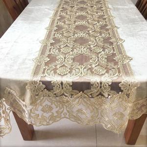 Tovaglie e <span class=keywords><strong>Runner</strong></span> Rettangolari in Pizzo Stile Americano, Tovaglie in Velluto per Matrimoni <span class=keywords><strong>con</strong></span> Bordo in Macramè - Product Image 2