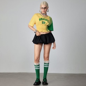 Customizable <b>Y2K</b> American Sports Retro Waist Lace <b>Top</b> Summer Football Magliette Da Camisetas De Futbol Jersey - Product Image 6