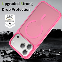 Coque de téléphone magnétique personnalisée antichoc avec bouton de contrôle de l'appareil photo, finition mate douce au toucher, translucide rouge, pour iPhone 18 17 Pro Max, vente en gros