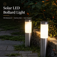 Lampes solaires d'extérieur LED étanches IP65 en acier inoxydable, lampadaires décoratifs, lampes solaires de jardin, éclairage de chemin