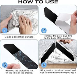8pcs, không trượt tái sử dụng thảm Gripper-Sticker-TAPE-chống trượt thảm underlay Thảm Grips - Product Image 2