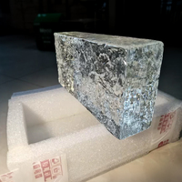 Brique de verre cristallin solide ultra-transparente, résistante au feu, bloc de verre architectural pour la décoration de salle de bain, cloison, façade