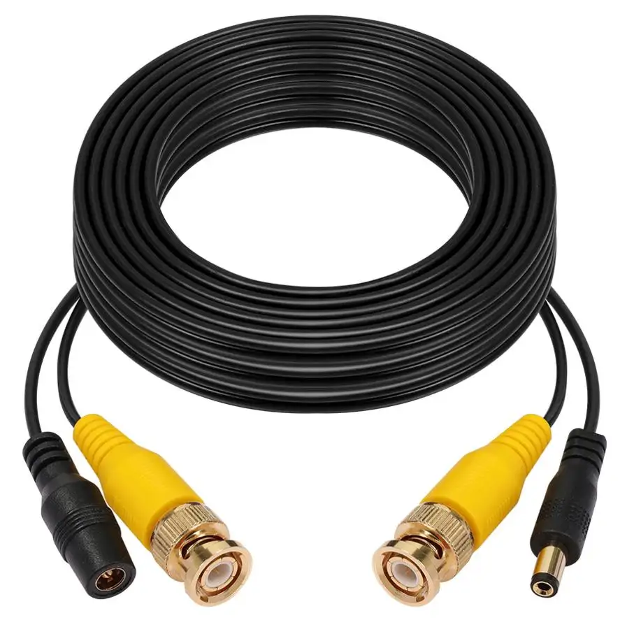 Cable de extensión BNC/DC para sistemas de monitoreo de vehículos CCTV para cámara de coche embalaje de bobina de chaqueta de PVC para equipos audiovisuales