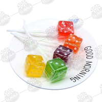 Sucettes en gros Halal en forme de dés, bonbons durs créatifs en forme de cube, saveur fruitée, pour fêtes d'enfants