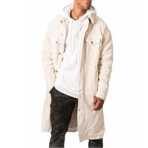 Abbigliamento invernale da esterno da <span class=keywords><strong>uomo</strong></span> <span class=keywords><strong>con</strong></span> spalle scese giacca da camionista in Denim lungo foderato in Sherpa giacca di jeans trapuntata personalizzata - Product Image 4