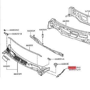 Pour Nissan <span class=keywords><strong>Qashqai</strong></span> 2008-2015, paire de caches de pare-brise, OE 66894-JE20A 66895-JE20A, déflecteur de drainage d'eau - Product Image 4