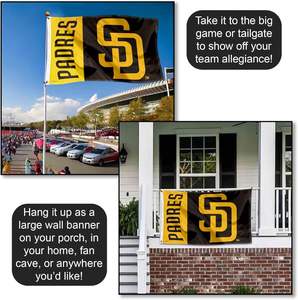 Bandera de los San Diego Padres de 3x5 Pies, Duradera, de Poliéster, con Ojales, para Eventos Deportivos y Uso Doméstico - Product Image 4
