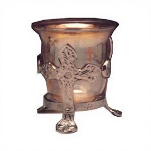 เชิงเทียนตกแต่งโบสถ์แบบกันลม - ผลิตด้วยมือเป็นมิตรกับสิ่งแวดล้อม ของตกแต่งบ้านและงานแต่งงานในวันคริสต์มาส ทำจากโลหะและแก้ว - Product Image 1