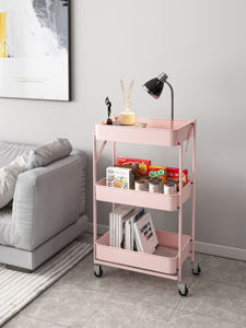 3-laags draad ultra-dunne rollende voorraadkast plank ambachtelijke auto metalen opbergorganizer plank keukentrolley - Product Image 5