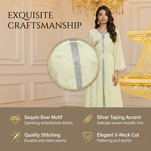 ชุดเดรสยาวผ้าชีฟองประดับคริสตัลสำหรับผู้หญิง รุ่น XQY500381 สำหรับการค้าขายข้ามพรมแดน - Product Image 3