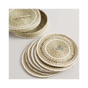Seagrass Weaving Handmade Placemat Braided <b>Mat</b> Heat Resistant Seagrass <b>Dinner</b> Placemat Color Weave Round Placemat - Product Image 5