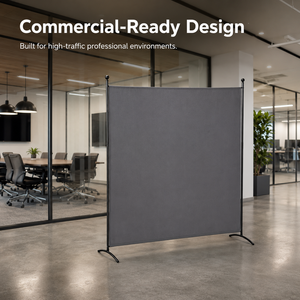 Divisorio Portatile per Ufficio 180x180cm con Telaio in Acciaio e Schermo in Tessuto 180g per Partizione del Posto di Lavoro, Distribuzione all'Ingrosso - Product Image 2