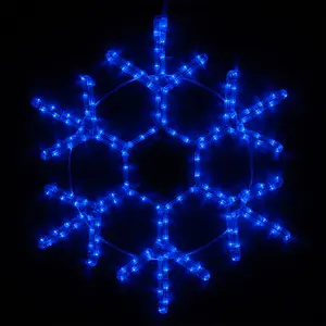 Popolare vendita calda esterna struttura in filo di metallo corda a LED appesa 2D fiocco di neve vacanza decorative stagionali luces navida