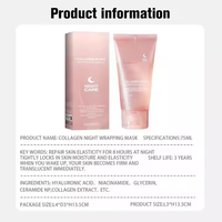 Recién llegado, superventas, producto coreano para el cuidado de la piel, venta al por mayor, mascarilla de envoltura nocturna de colágeno, 75ml