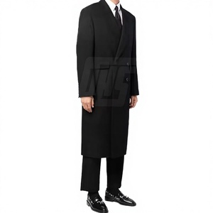 Manteau long d'hiver chaud pour homme, en laine, boutons recouverts, écologique, respirant, design personnalisable pour une tenue tendance - Product Image 3