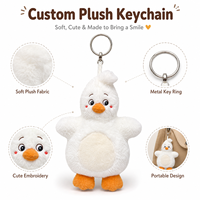 Llavero de Peluche Personalizado de Dibujos Animados, Juguete de Peluche, Llavero de Pato Blanco Suave y Adorable, Colgante de Mascota, Llavero de Peluche Personalizado
