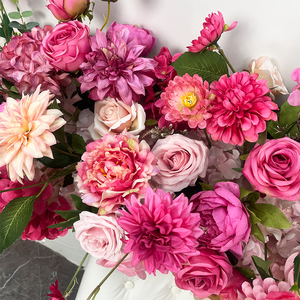 LEDA Customized Luxury Wedding <b>Artificial</b> Flower Decoration Rose Red <b>Hydrangea</b> Mixed Floral Arrangement - Product Image 4