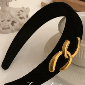 Serre-tête coréen rétro de <span class=keywords><strong>grande</strong></span> marque, style haut de gamme, pour femme, automne-hiver, élégant, fait main, en alliage et tissu - Product Image 3