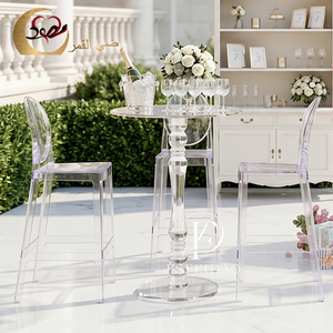 Wedding Furniture <b>Party</b> Use Clear Acrylic Mobile Cafe Wine Bar <b>Tables</b> - Product Image 4