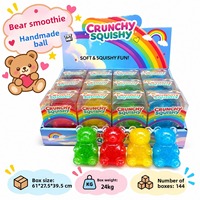 Nouveau Ours en Gomme Moulable DIY, Boule Moelleuse Sans Rebond, Son Croquant, Jouet Anti-Stress, Ours Gommeux Moelleux pour Slushie, Jouet Fidget