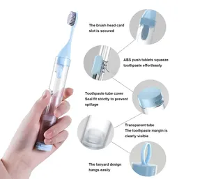 Mini brosse à dents étui voyage brosse à dents pliante dentifrice rechargeable et brosse à dents