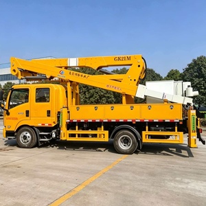 Camion plateforme élévatrice isolé d'une marque réputée, à double compartiment de 20 mètres, utilisé pour l'entretien des lignes électriques, diesel - Product Image 3