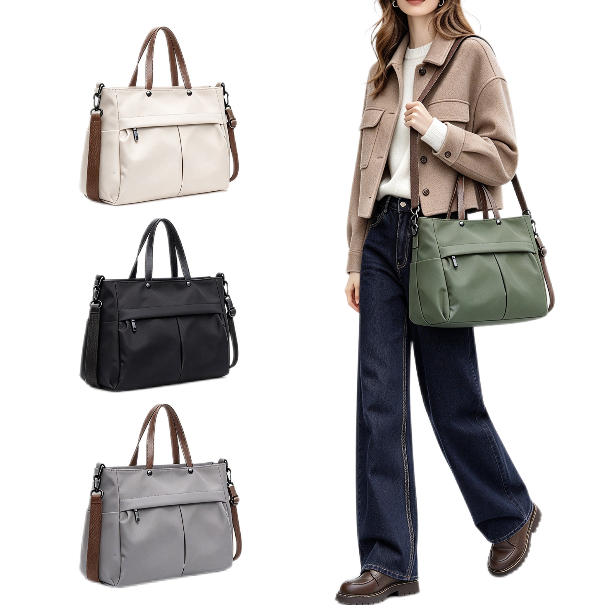 Nylon Women Handbag Large Capacity Handle Bag
