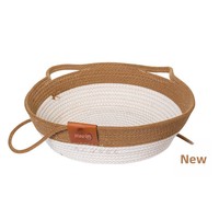 Vente en gros OEM, logo personnalisé, marque privée, fournisseur d'articles pour animaux, commande en gros, MOQ, panier-lit en corde de coton tressée pour chatons et petits chats
