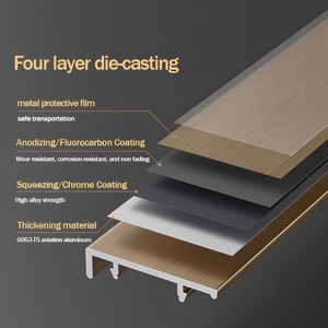 Battiscopa in Lega di Alluminio Resistente all'Acqua dal Design Moderno con 5 Anni di Garanzia, Ecologico e Facile da Installare - Product Image 3