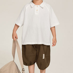 เสื้อยืดเด็กชายแขนสั้นเด็กสไตล์เกาหลีเสื้อโปโลบางเด็กเล็กฤดูร้อนสไตล์ใหม่ผ้าฝ้ายแท้ครึ่งแขน - Product Image 5
